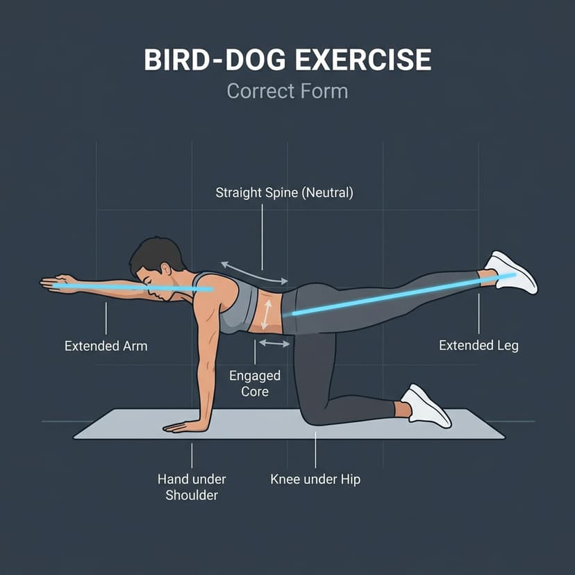 Bird-Dog exercise illustration